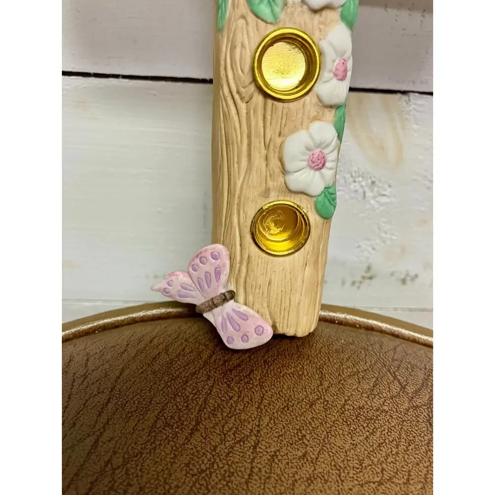 Abbey Press VTG Floral Cross Candle Holder.
